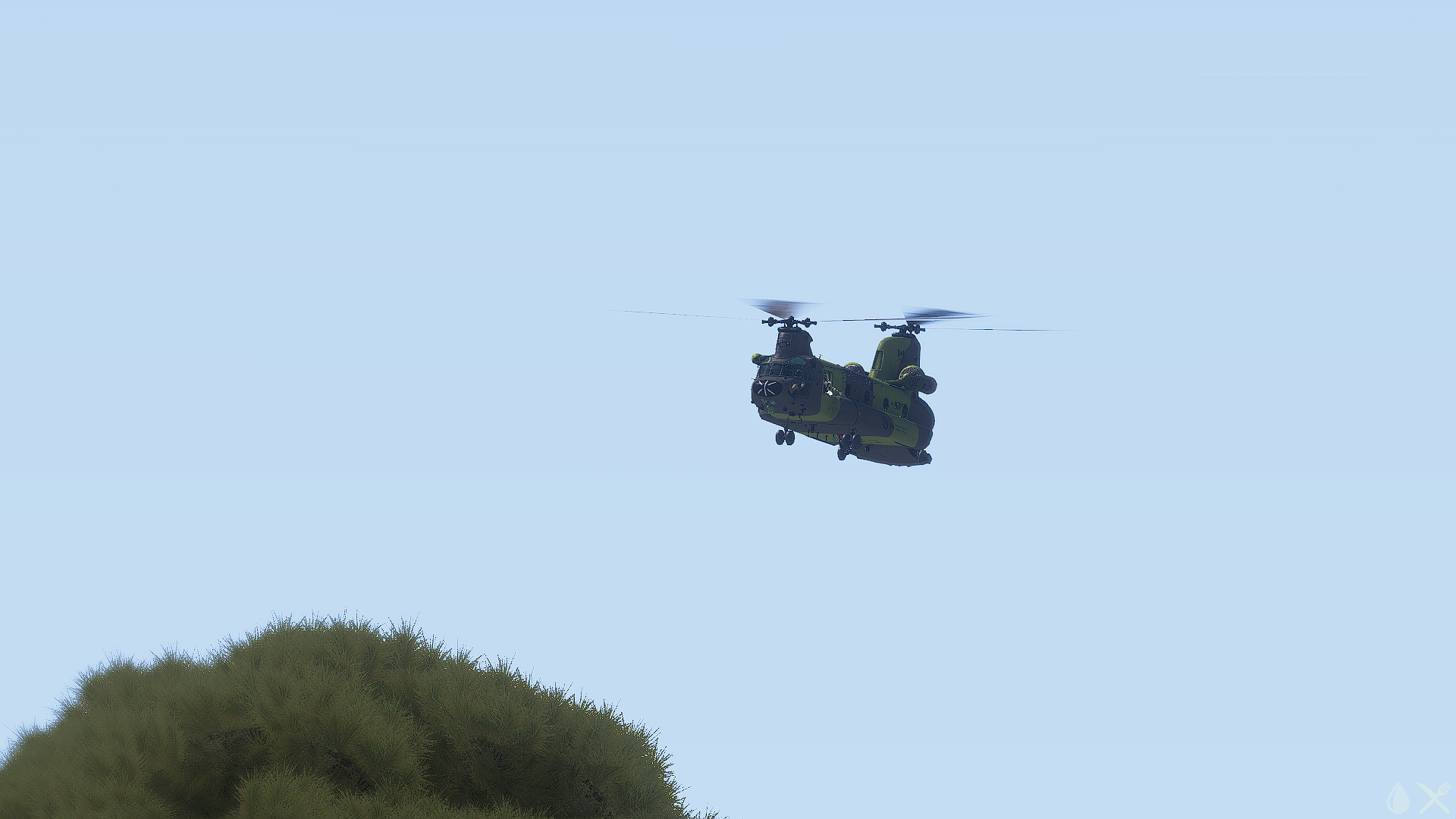 RCAF CH-147 Chinook helicopter en-route to land IOT evacuate heavily injured civilians from a car bomb. (FICTIONAL)